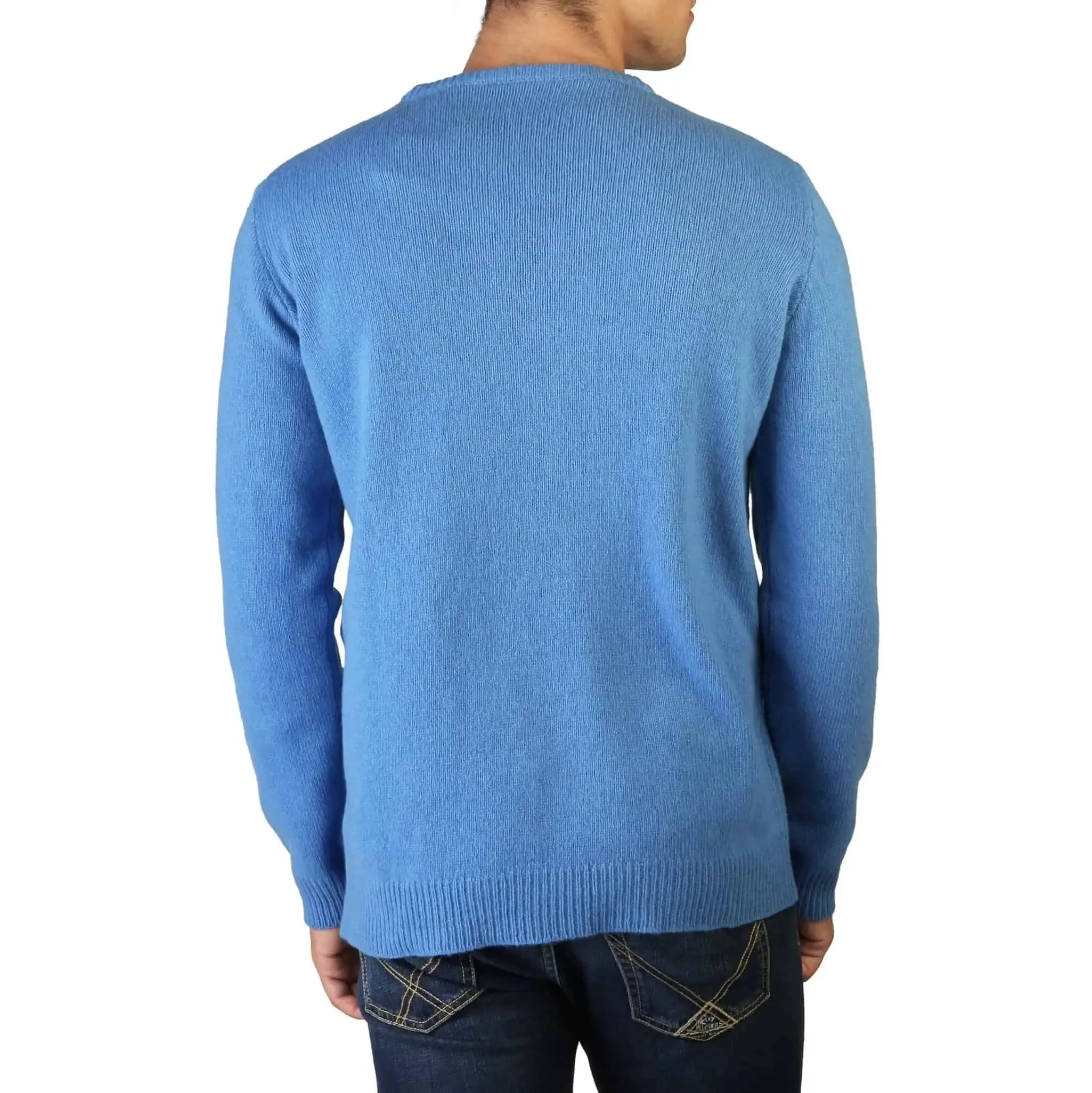 100% Cashmere - C-NECK-M - Blue