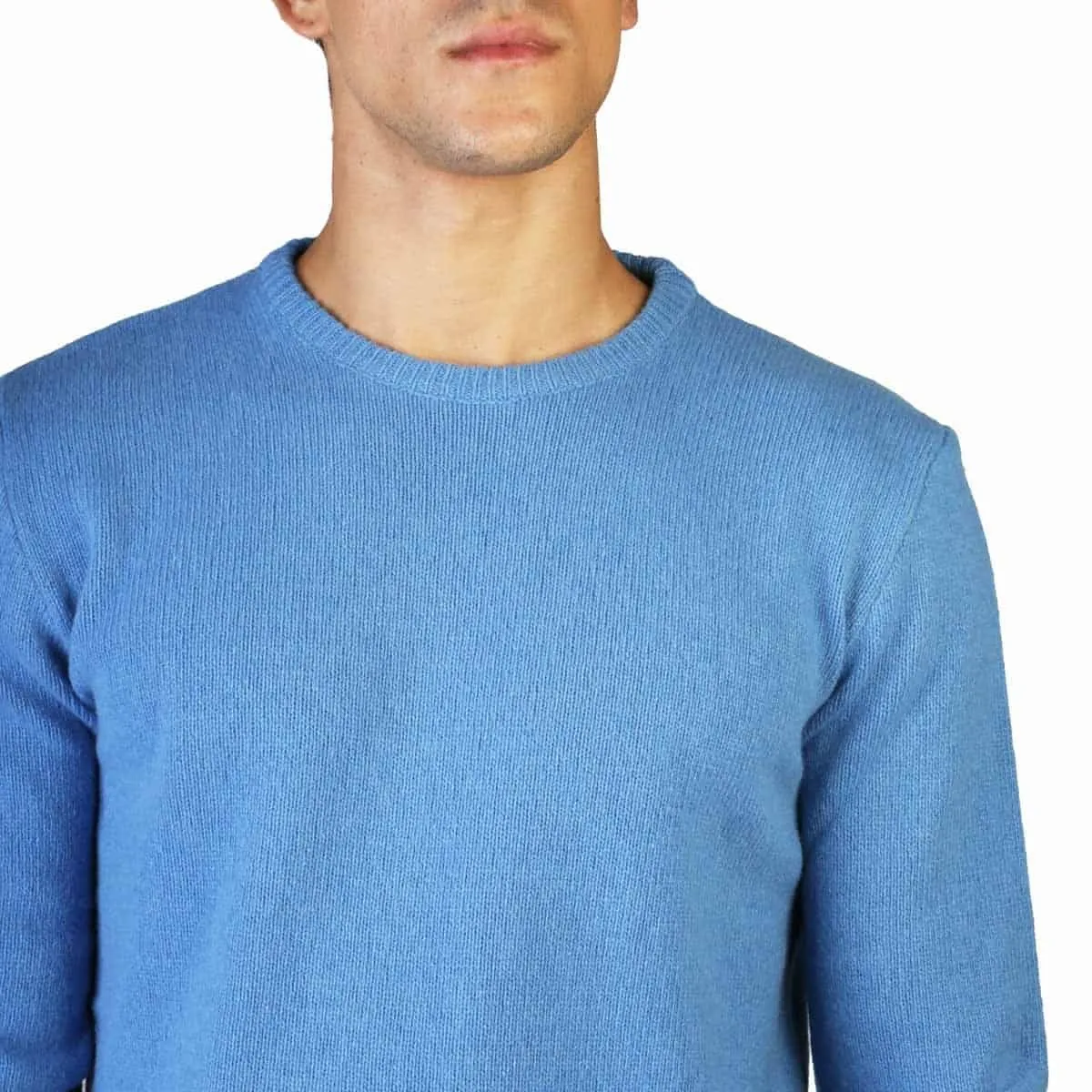 100% Cashmere - C-NECK-M - Blue