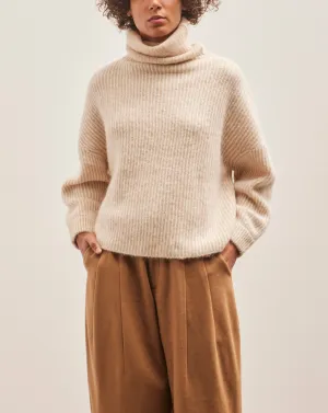 7115 Alpaca Striped Turtleneck, Light Stripes