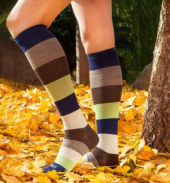 75% Rich Merino Wool Everyday Compression Socks (15-20mmHg) - Colorblock -3 Pack