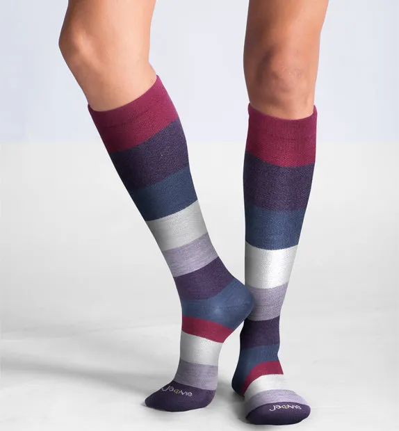 75% Rich Merino Wool Everyday Compression Socks (15-20mmHg) - Colorblock -3 Pack