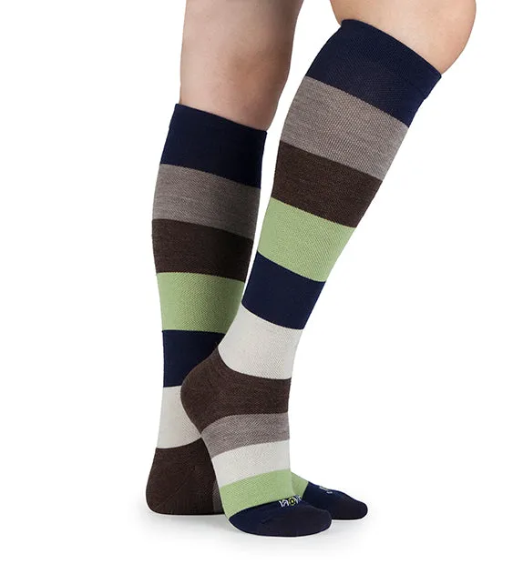 75% Rich Merino Wool Everyday Compression Socks (15-20mmHg) - Colorblock -3 Pack