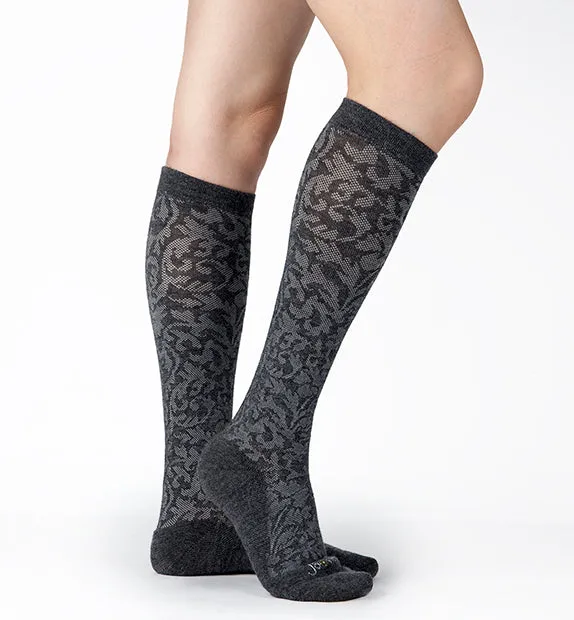 76% Rich Merino Wool Everyday Compression Socks (15-20mmHg) - Floral- 3 Pack