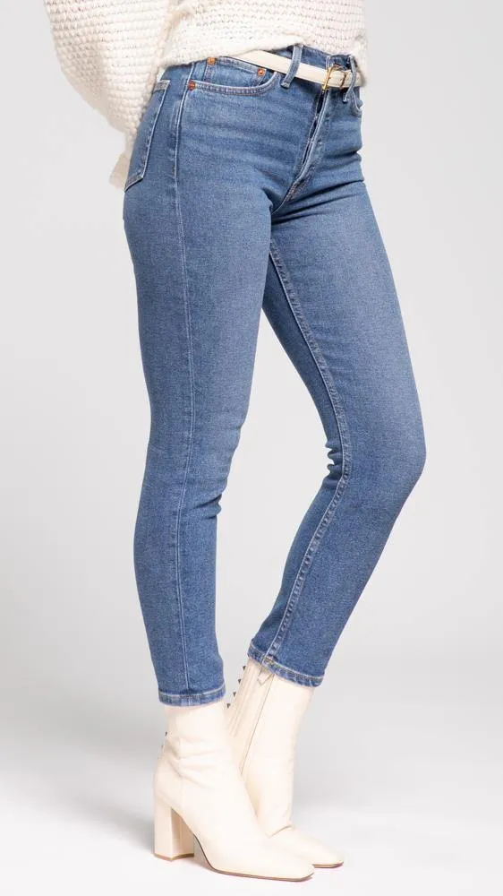 90s High Rise Ankle Crop - Cadet Indigo