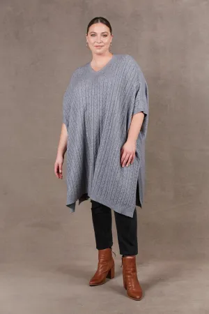 Alawa Cable Poncho - Smoke