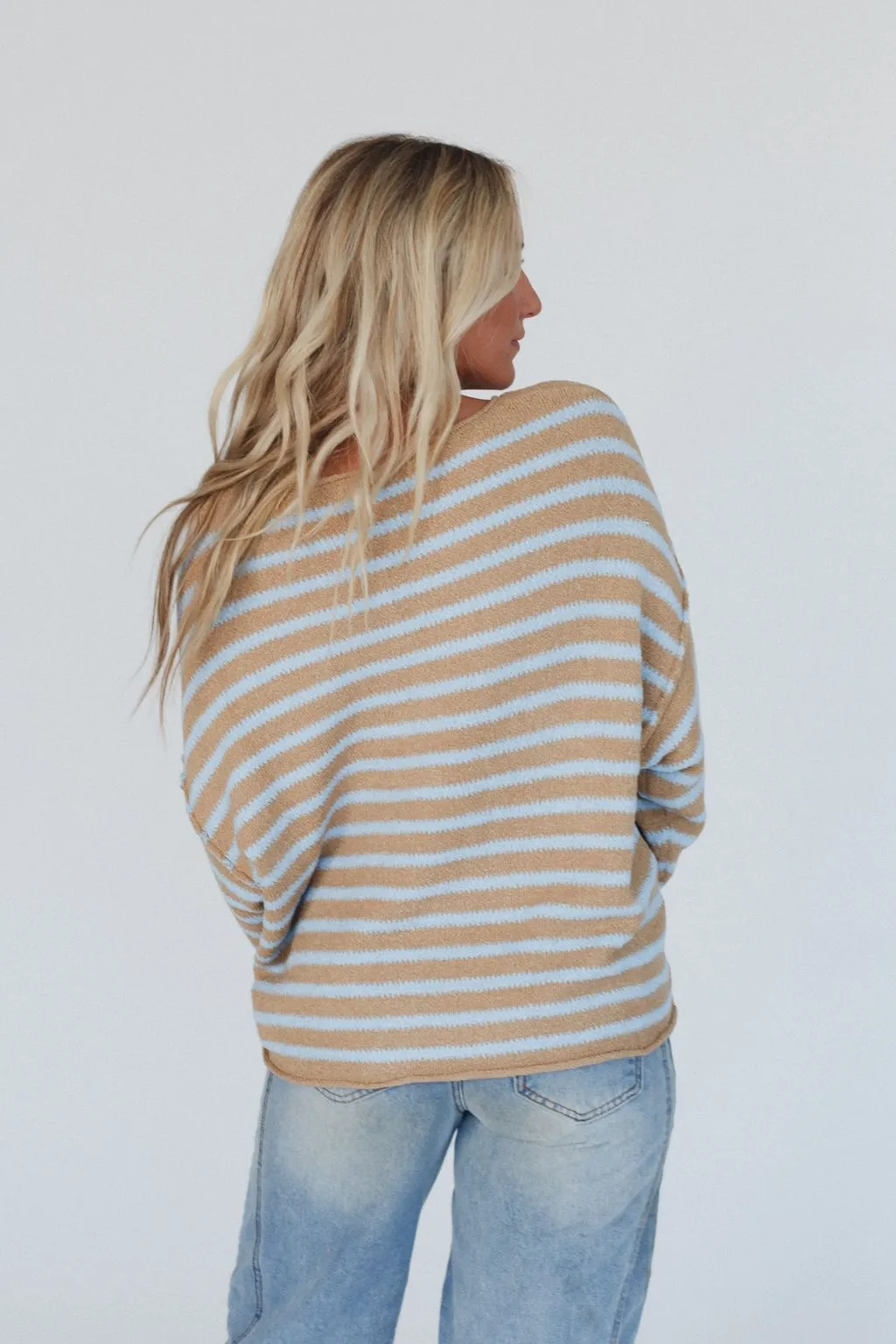 All My Stripes Oversized Sweater - Taupe