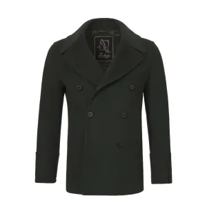 Amalfi Cashmere-Blend Peacoat in Military Green