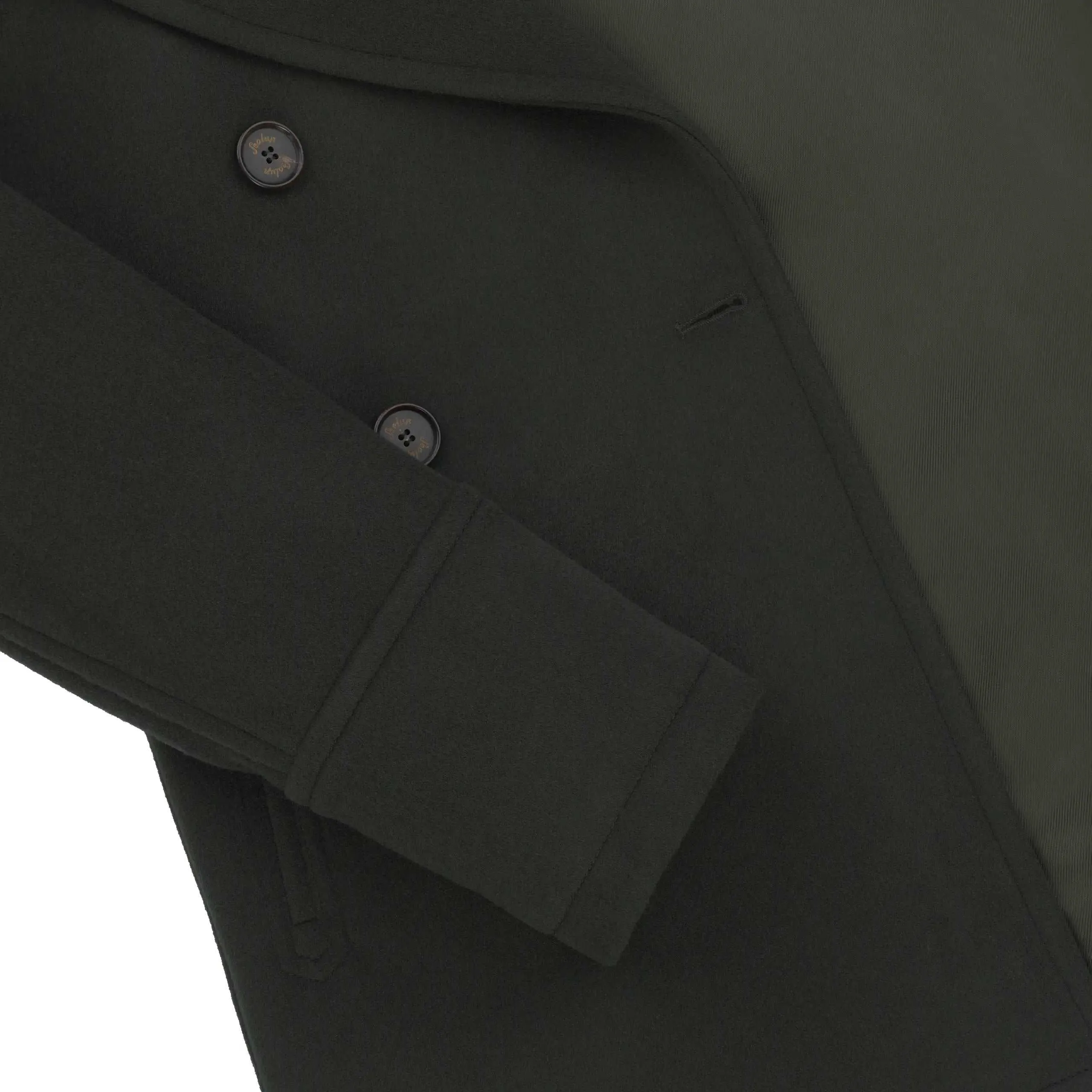 Amalfi Cashmere-Blend Peacoat in Military Green