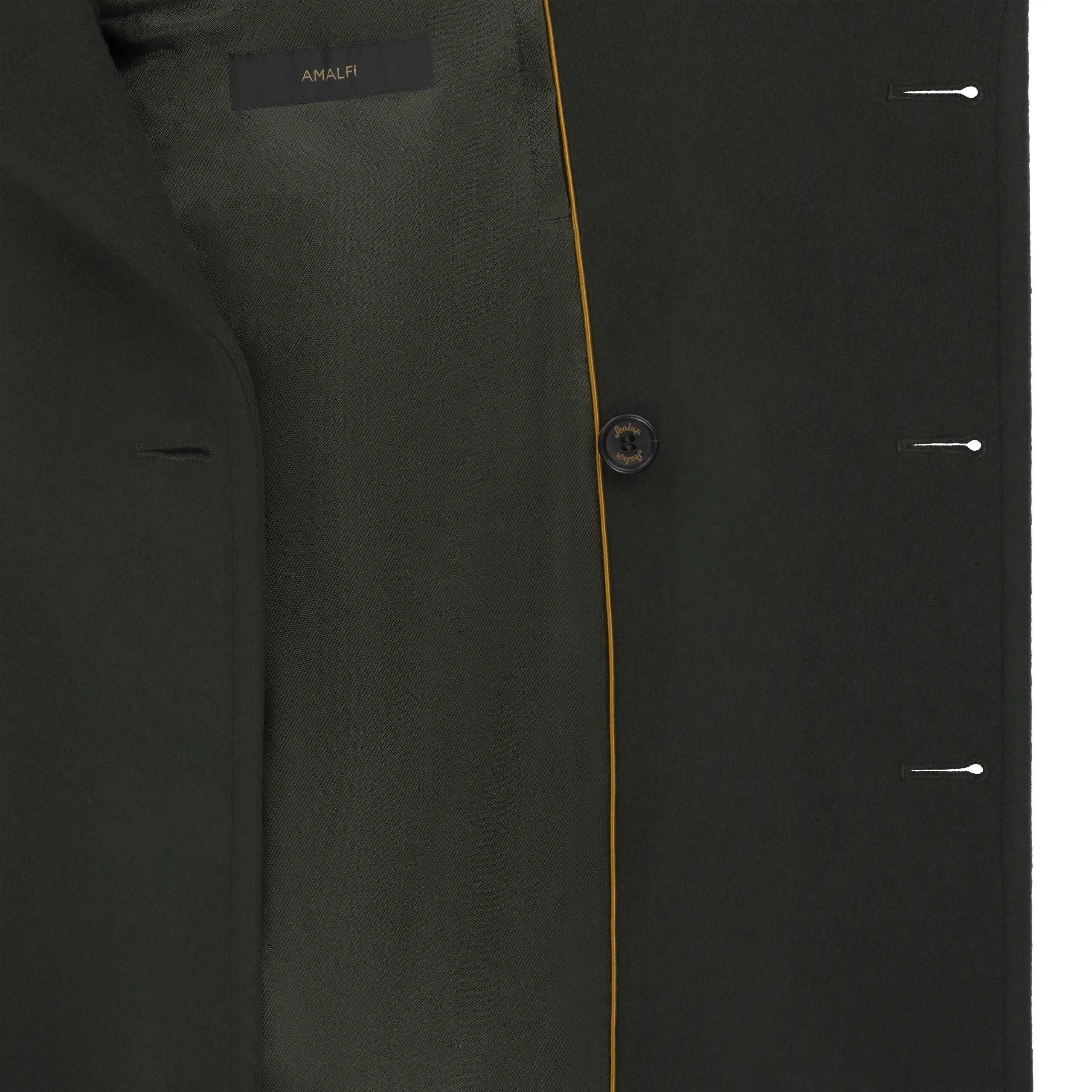 Amalfi Cashmere-Blend Peacoat in Military Green