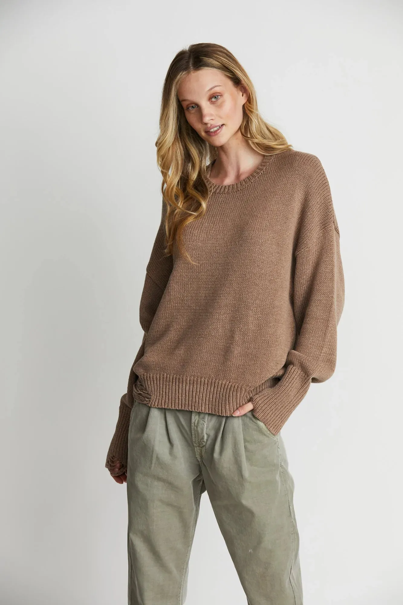 Anabelle Boyfriend Sweater Farro