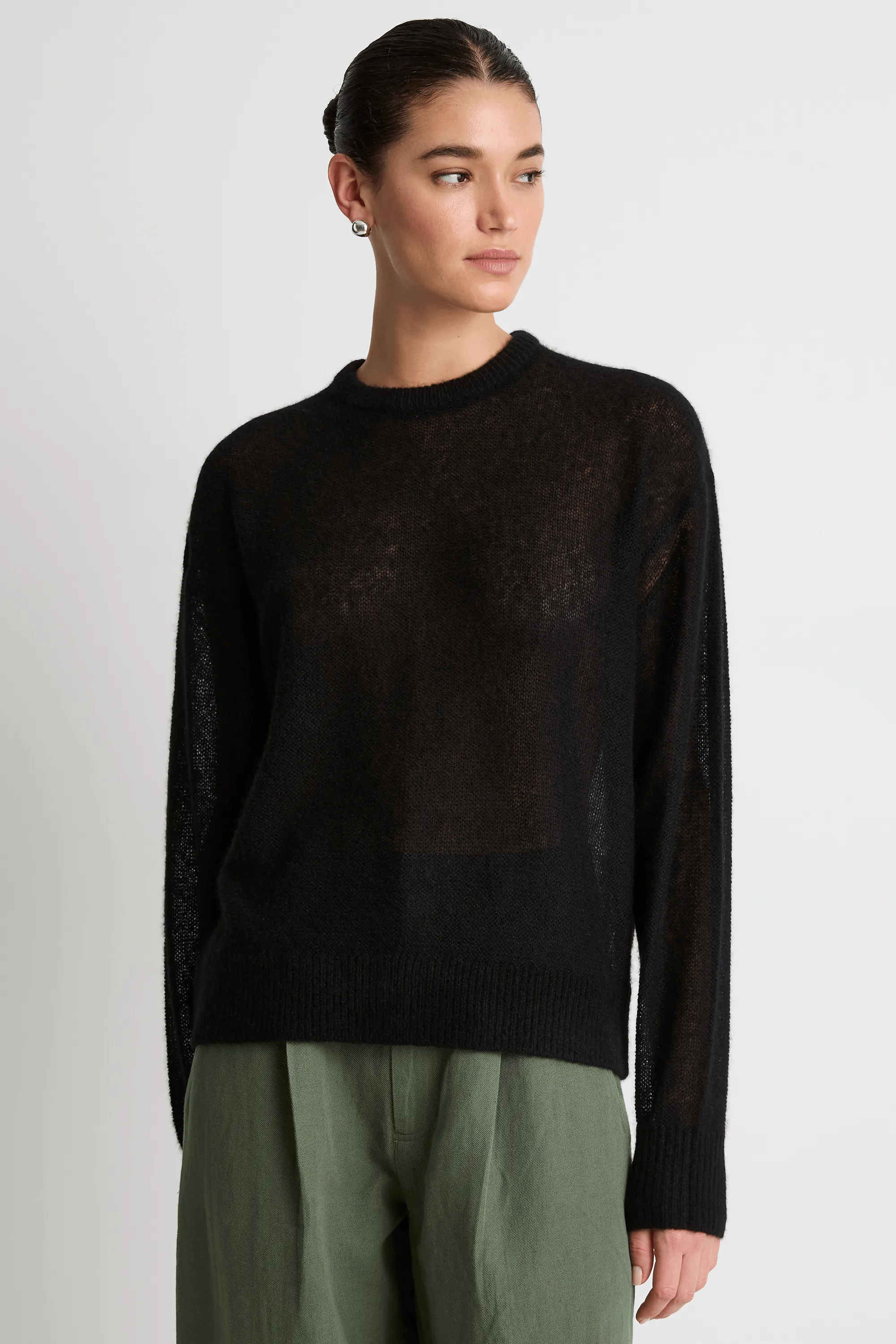 Apiece Apart Softest Tissue Weight Sweater - Black