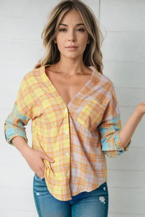 *APP EXCLUSIVE* Buttoned Long Sleeve Plaid Shirt with Pocket