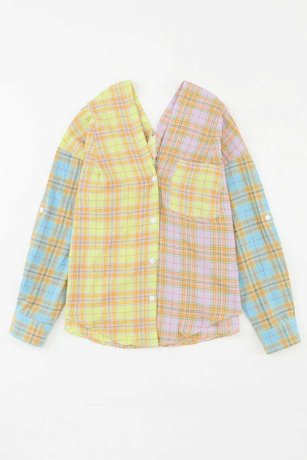 *APP EXCLUSIVE* Buttoned Long Sleeve Plaid Shirt with Pocket