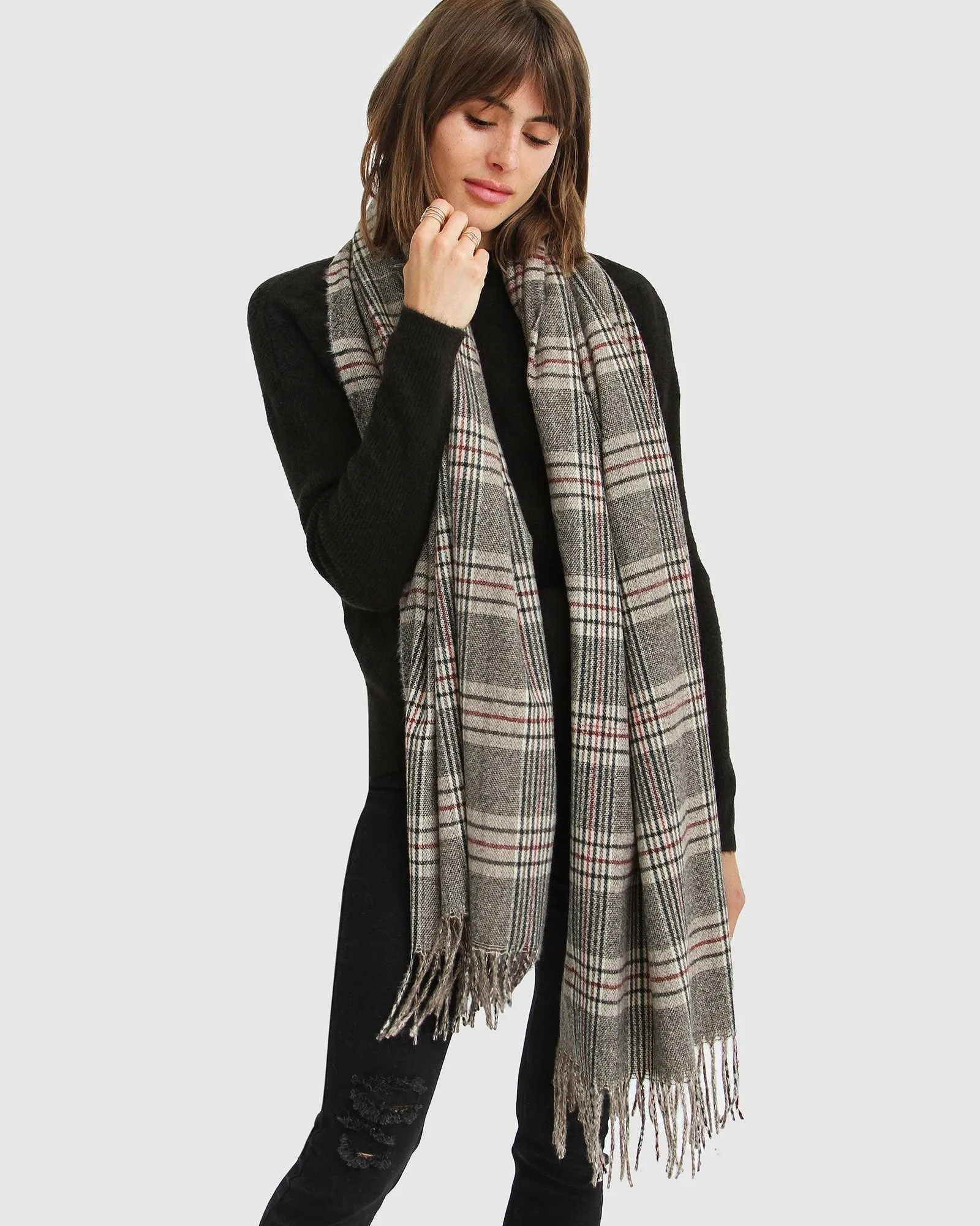 Aspen Plaid Scarf - Military