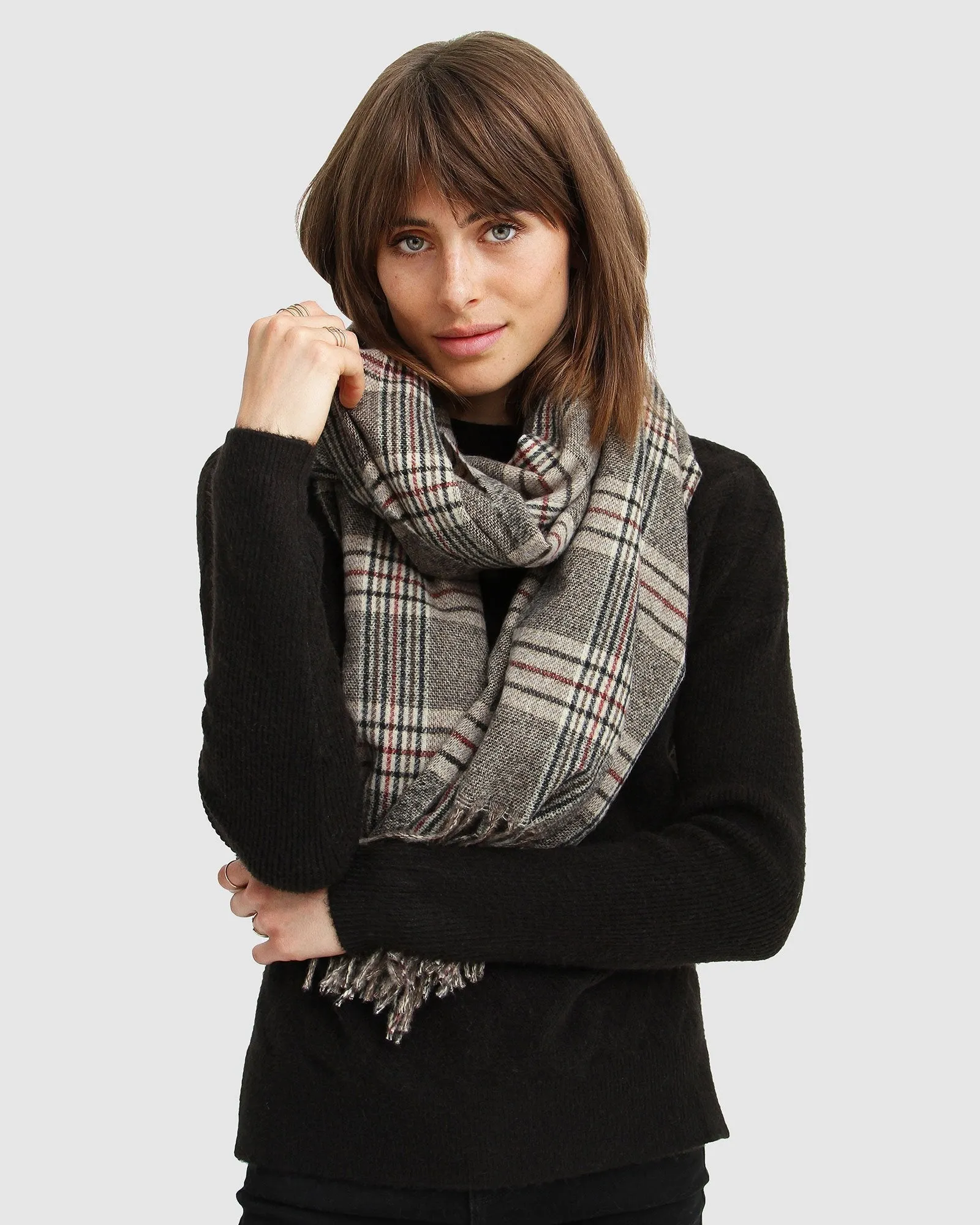 Aspen Plaid Scarf - Military