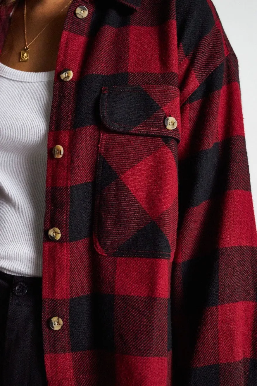 Astoria L/S Flannel - Cardinal