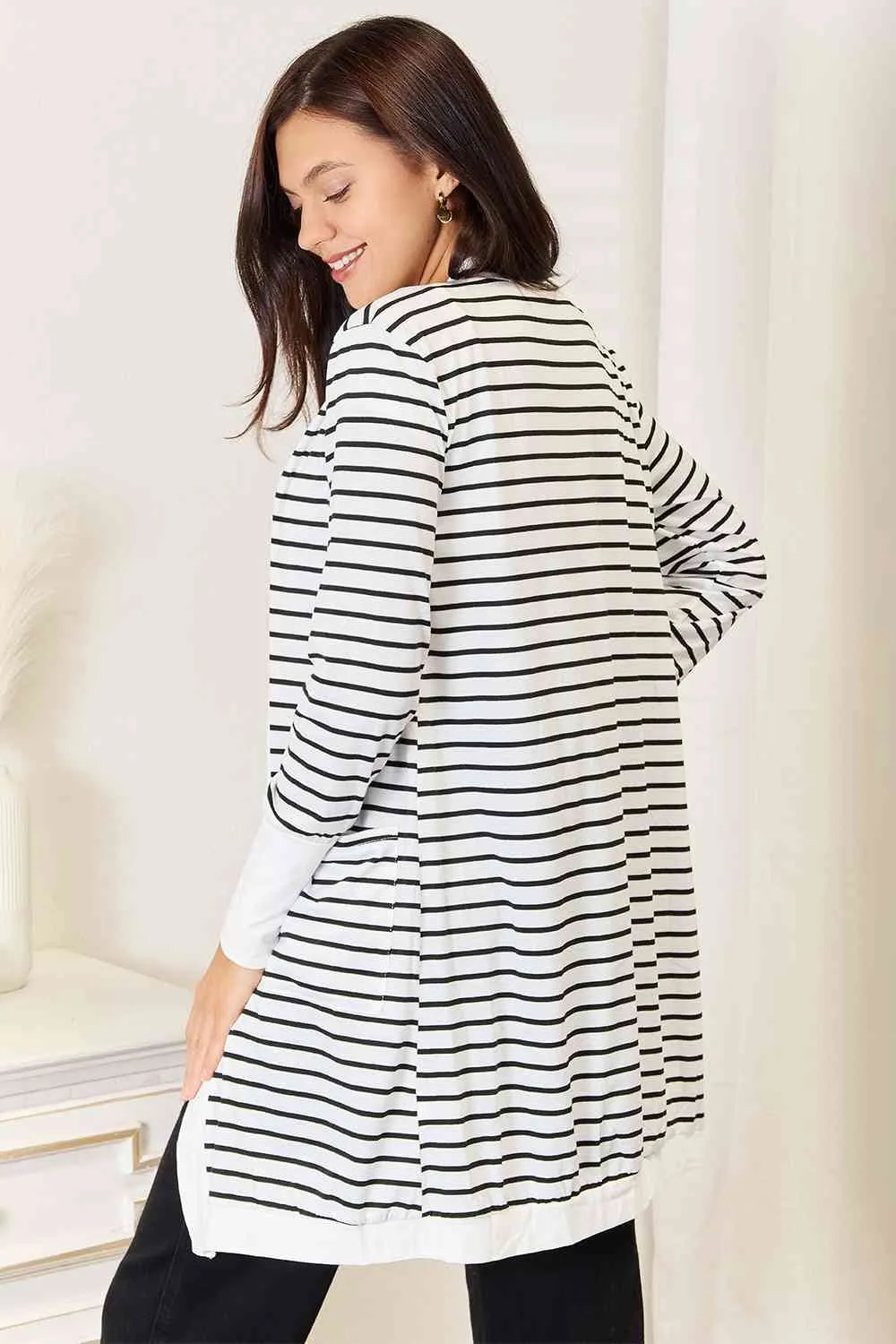 Ava Striped Longline Cardigan