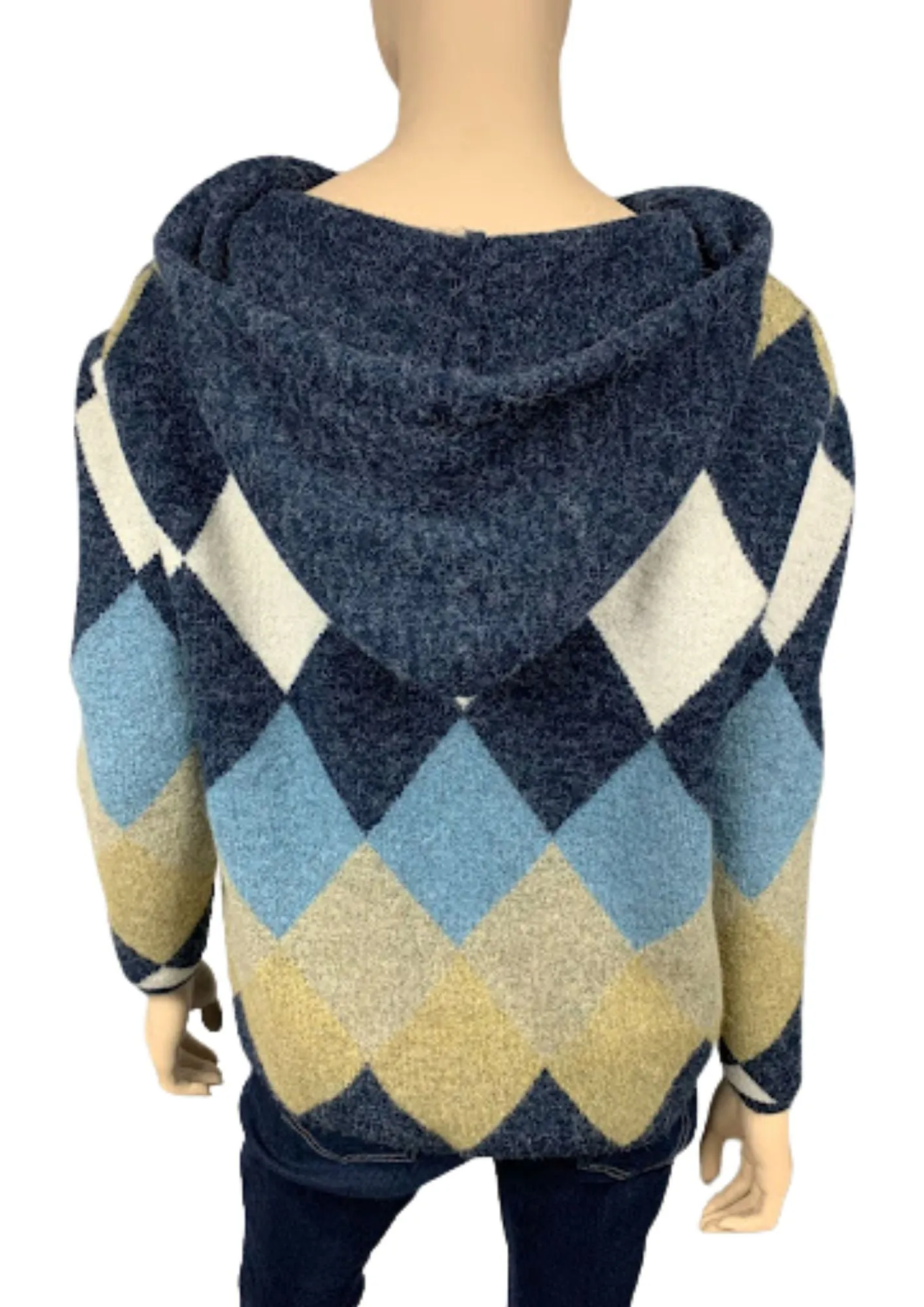 Aztec Knitted Pullover with Hood (KF20506)