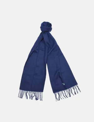 Barbour Plain Lambswool Scarf - Navy Blue