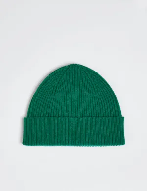 Bhode Aran Short Beanie Hat (Lambswool) - Grove Green