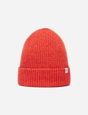 Bhode 'Hawick' Scottish Knitted Beanie Hat (Lambswool) - Cinnamon Orange