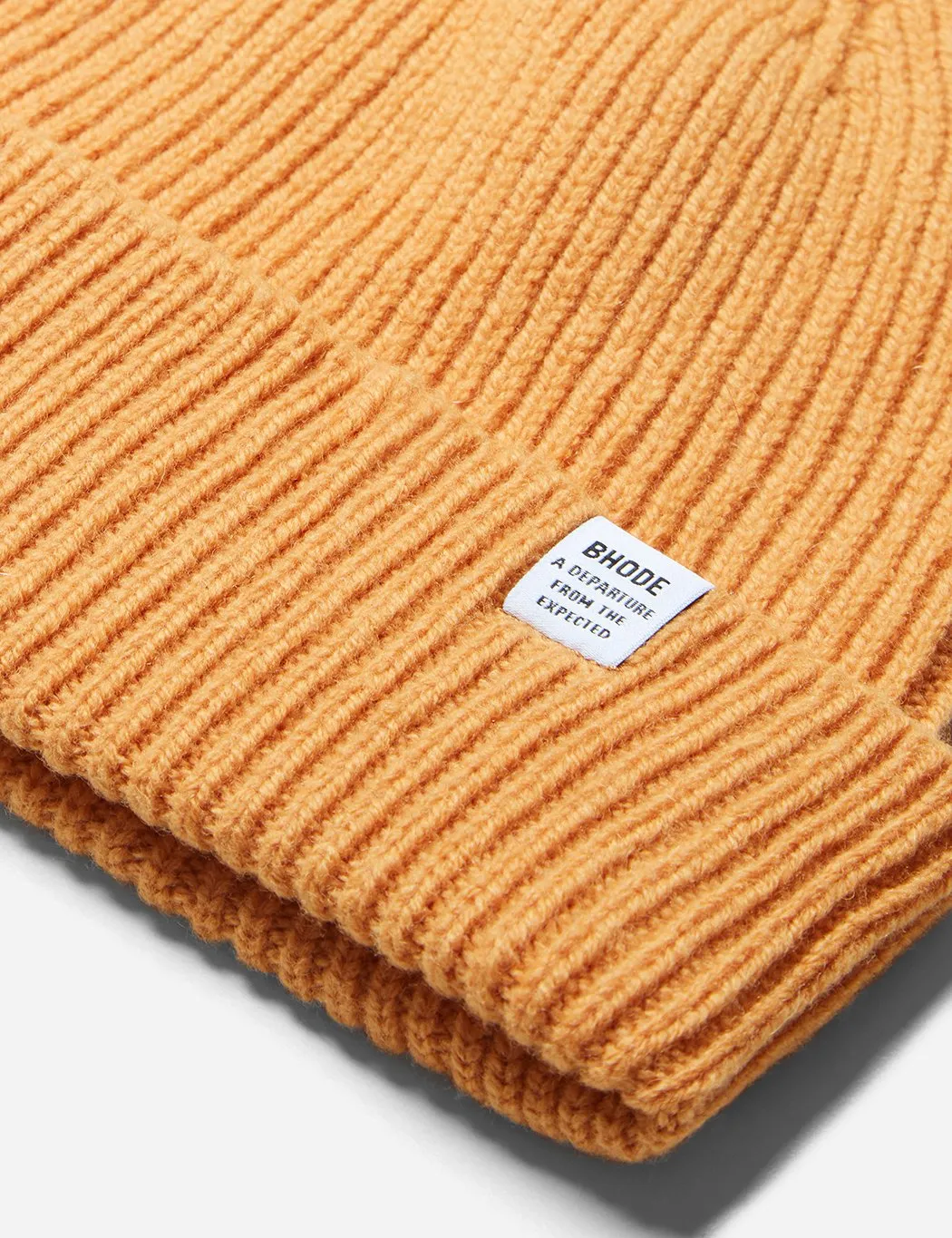 Bhode 'Hawick' Scottish Knitted Beanie Hat (Lambswool) - Harvest Gold Yellow