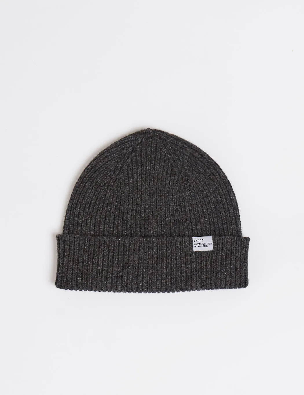 Bhode Hawick Short Beanie Hat (Lambswool) - Charcoal Grey