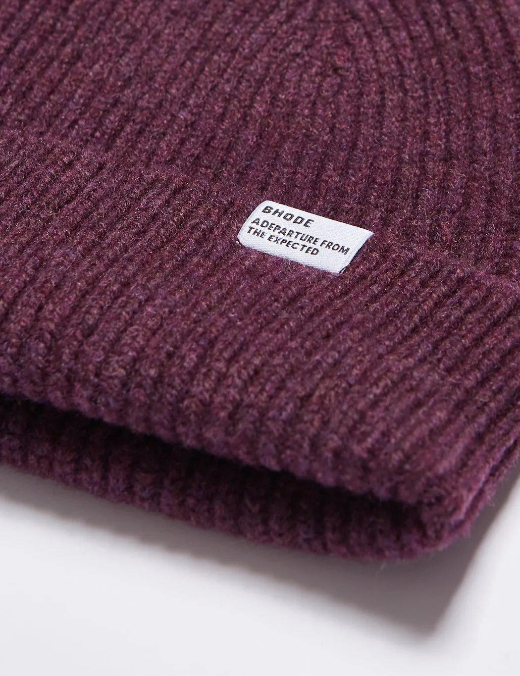 Bhode Hawick Short Beanie Hat (Lambswool) - Grape Purple