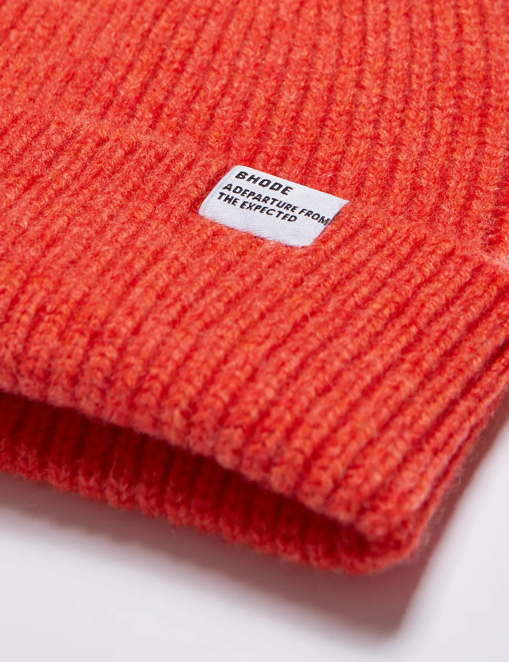 Bhode Hawick Short Beanie Hat (Lambswool) - Inferno Orange