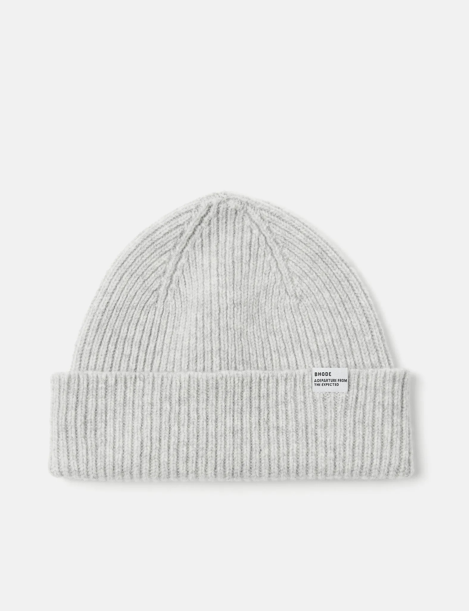 Bhode Hawick Short Beanie Hat (Merino Wool) - Pearl Grey