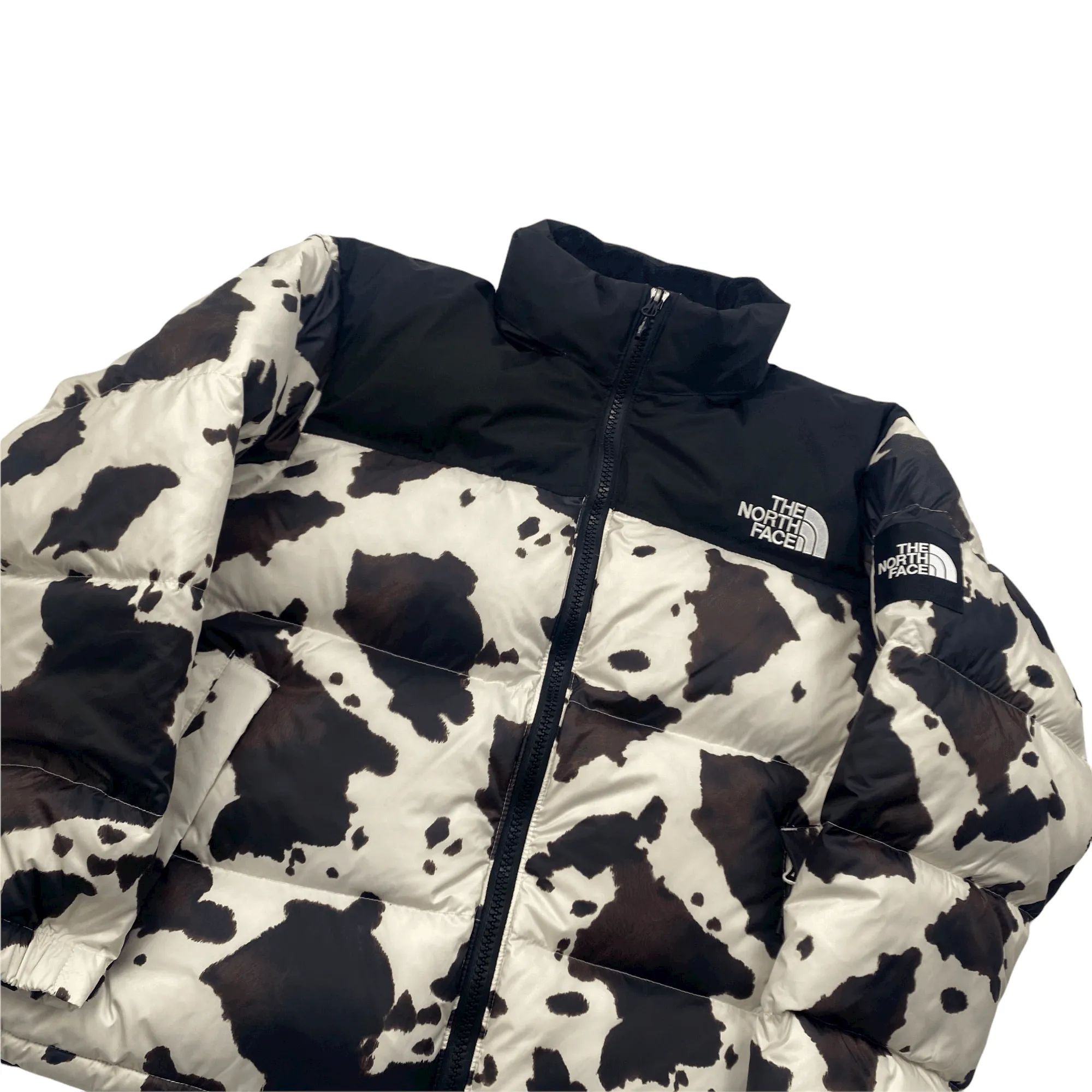 Black   White The North Face (TNF) Nuptse Puffer Coat/ Jacket - Medium