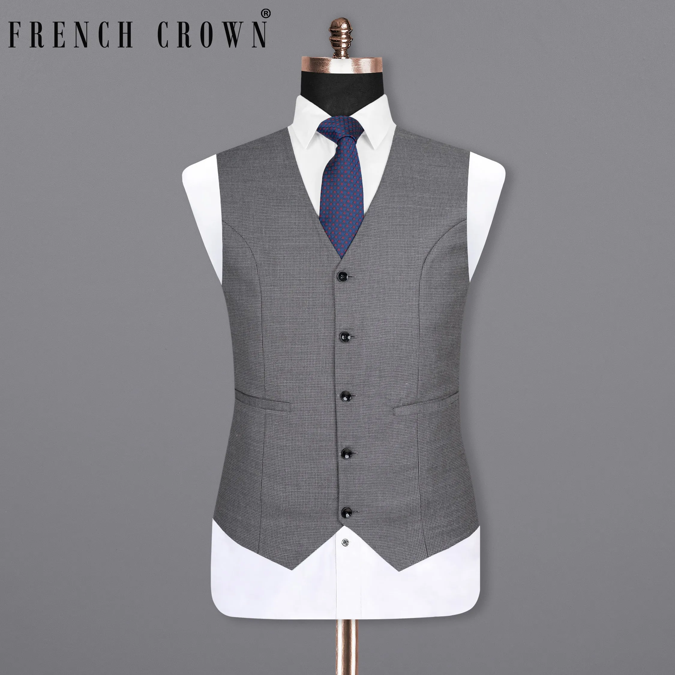 Boulder Grey Double Breasted Woolrich Waistcoat