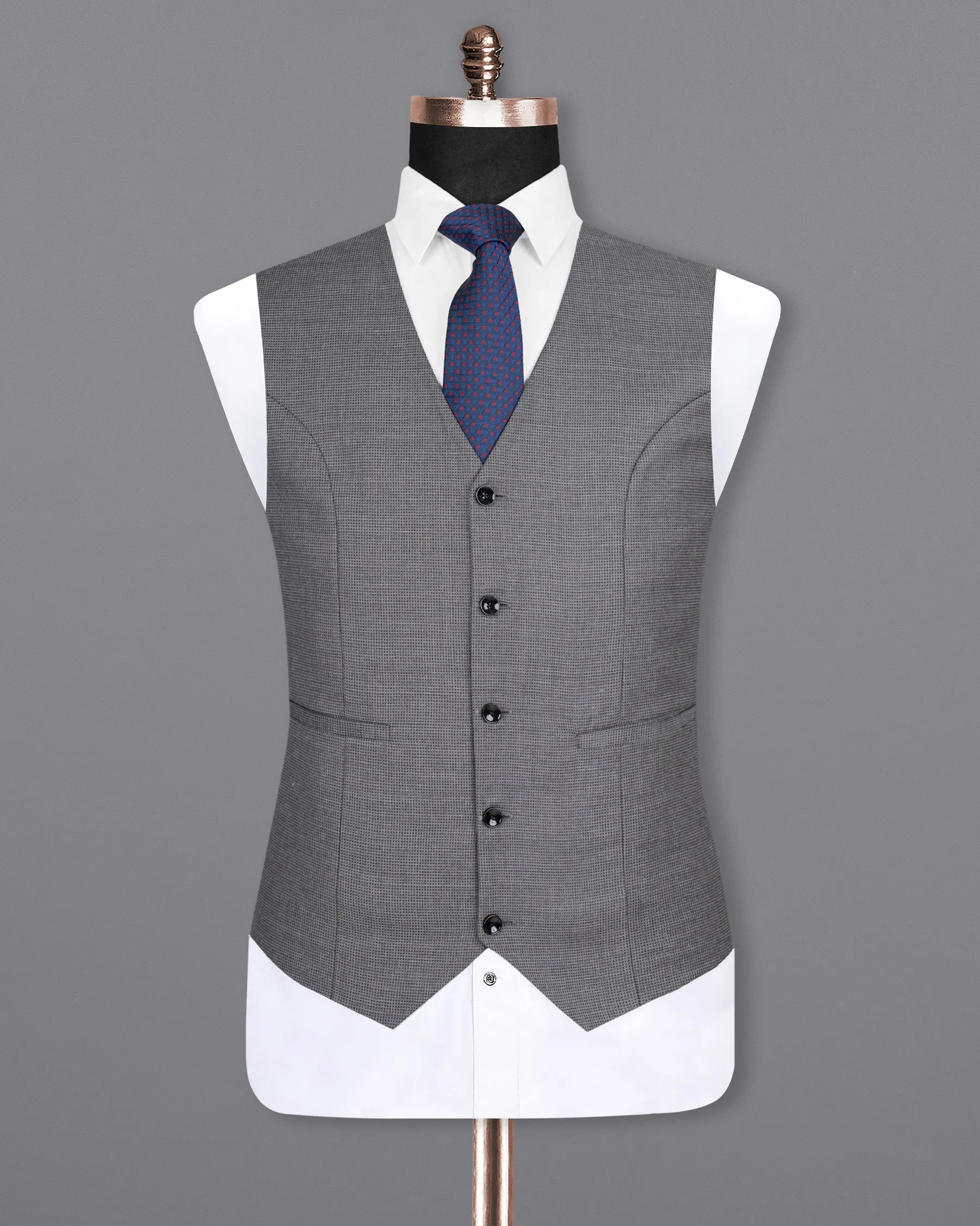 Boulder Grey Double Breasted Woolrich Waistcoat