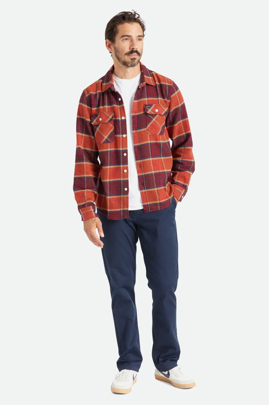 Bowery L/S Flannel - Mahogany/Burnt Henna/Mars Red