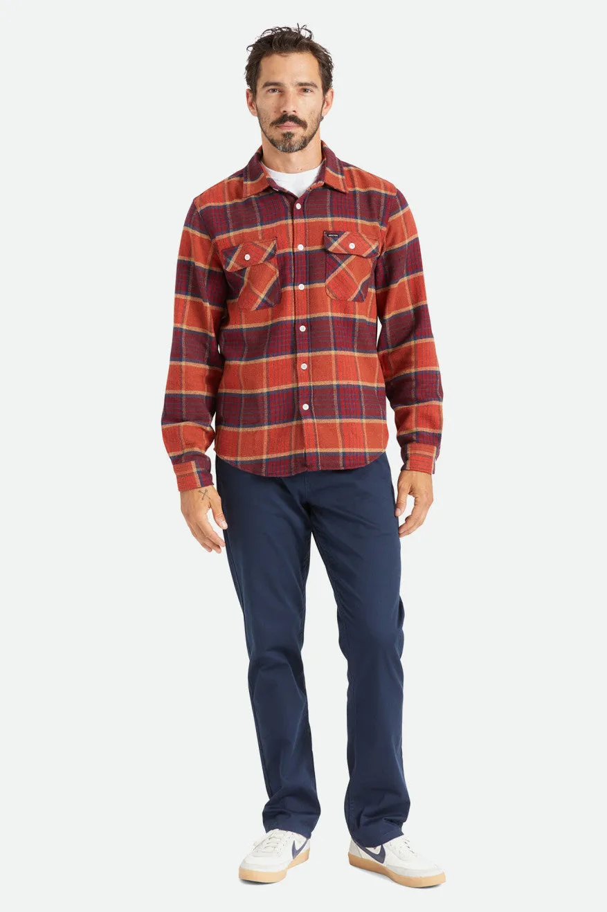 Bowery L/S Flannel - Mahogany/Burnt Henna/Mars Red