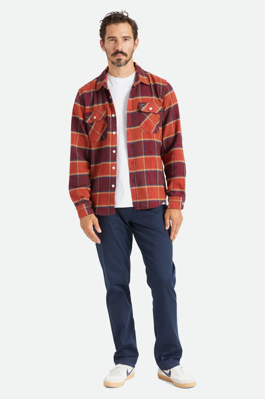 Bowery L/S Flannel - Mahogany/Burnt Henna/Mars Red