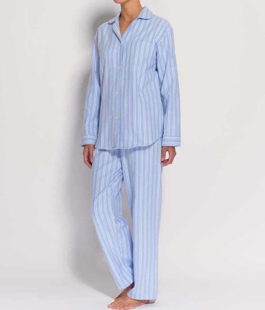 British Boxers Two-Fold Flannel (Westwood Blue Stripe) Pyjamas