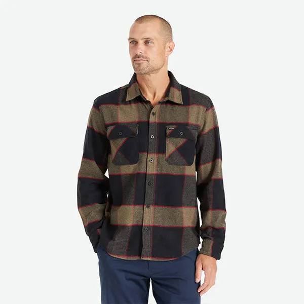 Brixton Bowery L/S Flannel Heather Grey/Charcoal