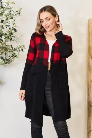 Brooklyn Plaid Open Front Cardigan