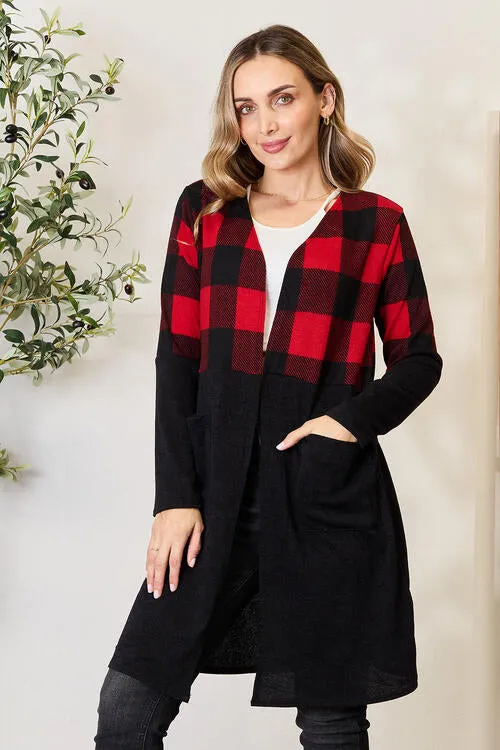 Brooklyn Plaid Open Front Cardigan