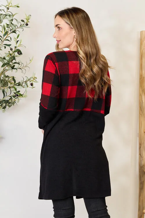 Brooklyn Plaid Open Front Cardigan