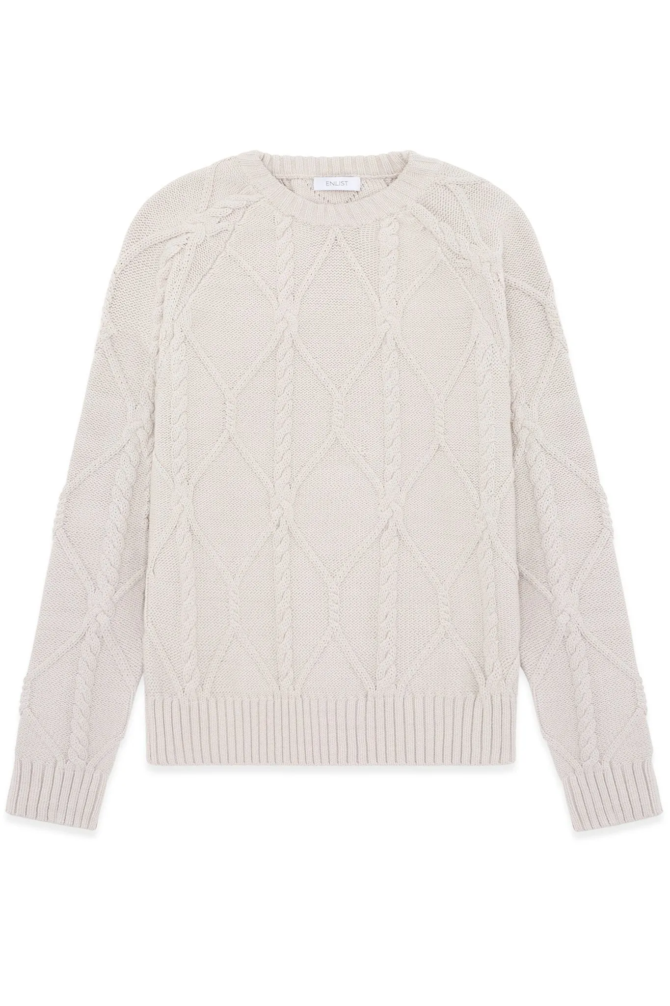 Cable-Knit Cotton Blend Sweater