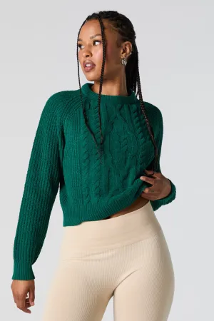 Cable Knit Cropped Sweater