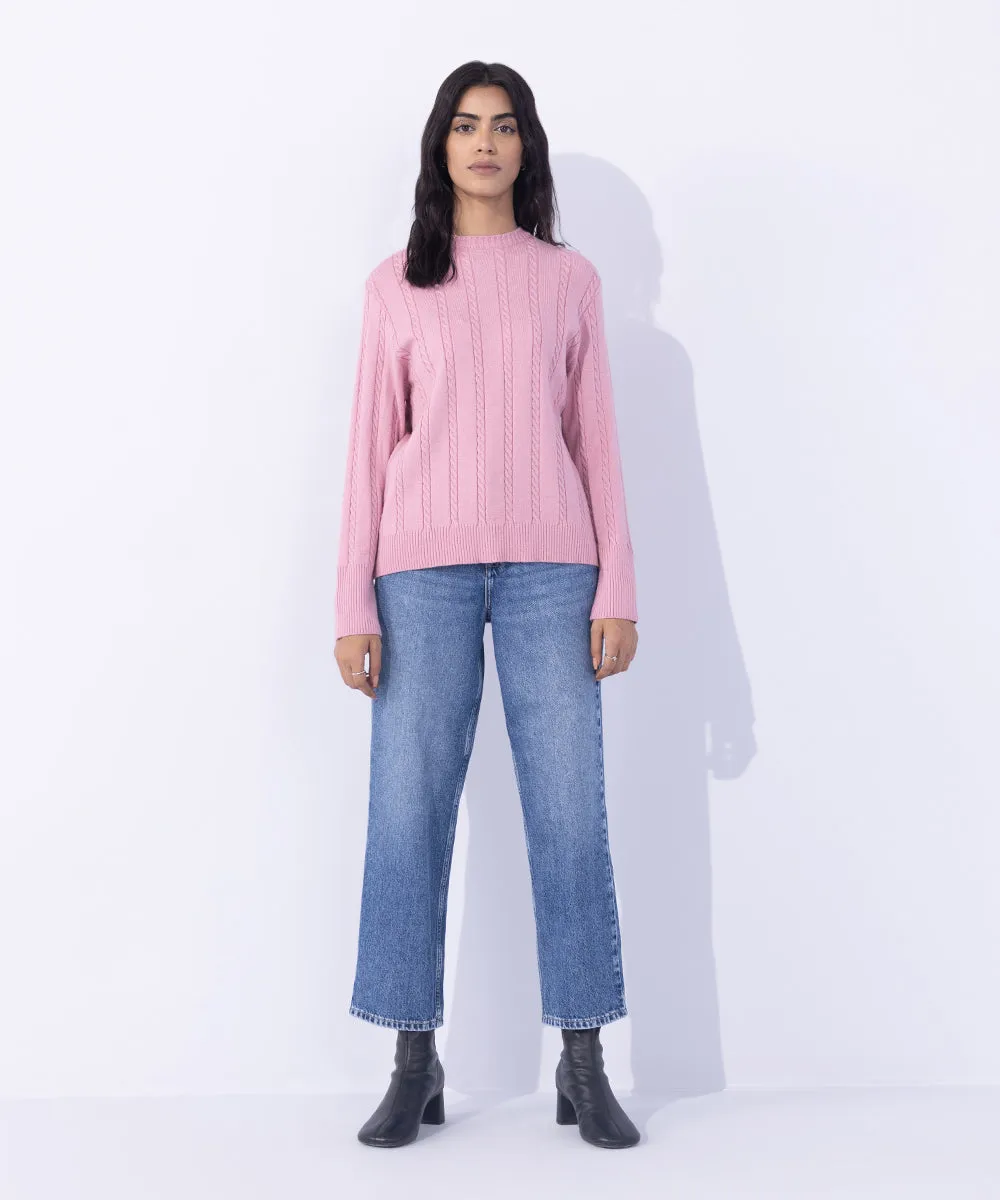 Cable Knit Slim-Fit Sweater