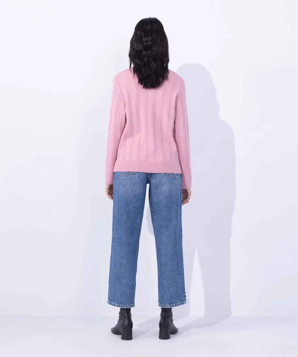 Cable Knit Slim-Fit Sweater