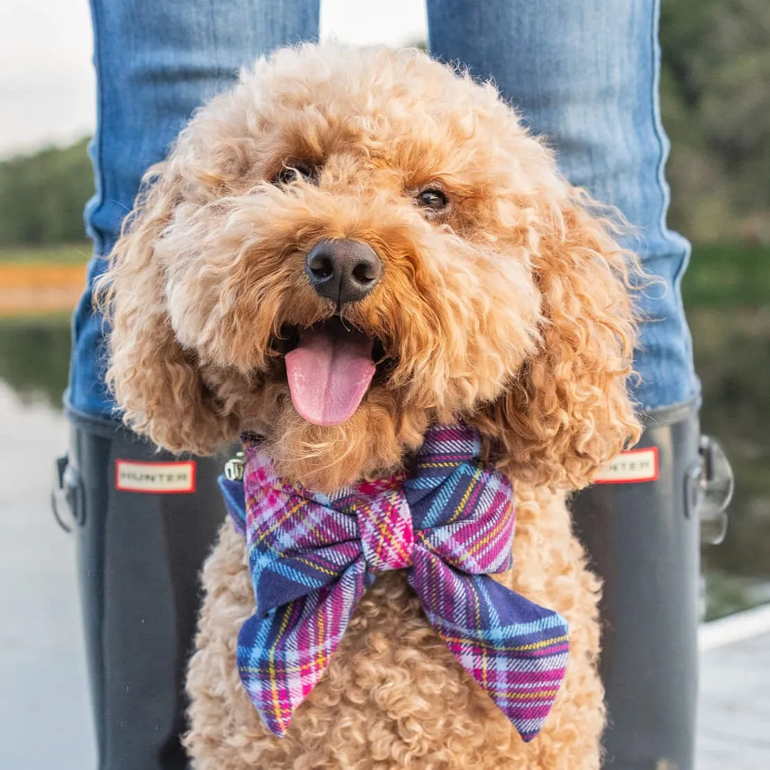 Camilla Plaid Flannel Lady Dog Bow