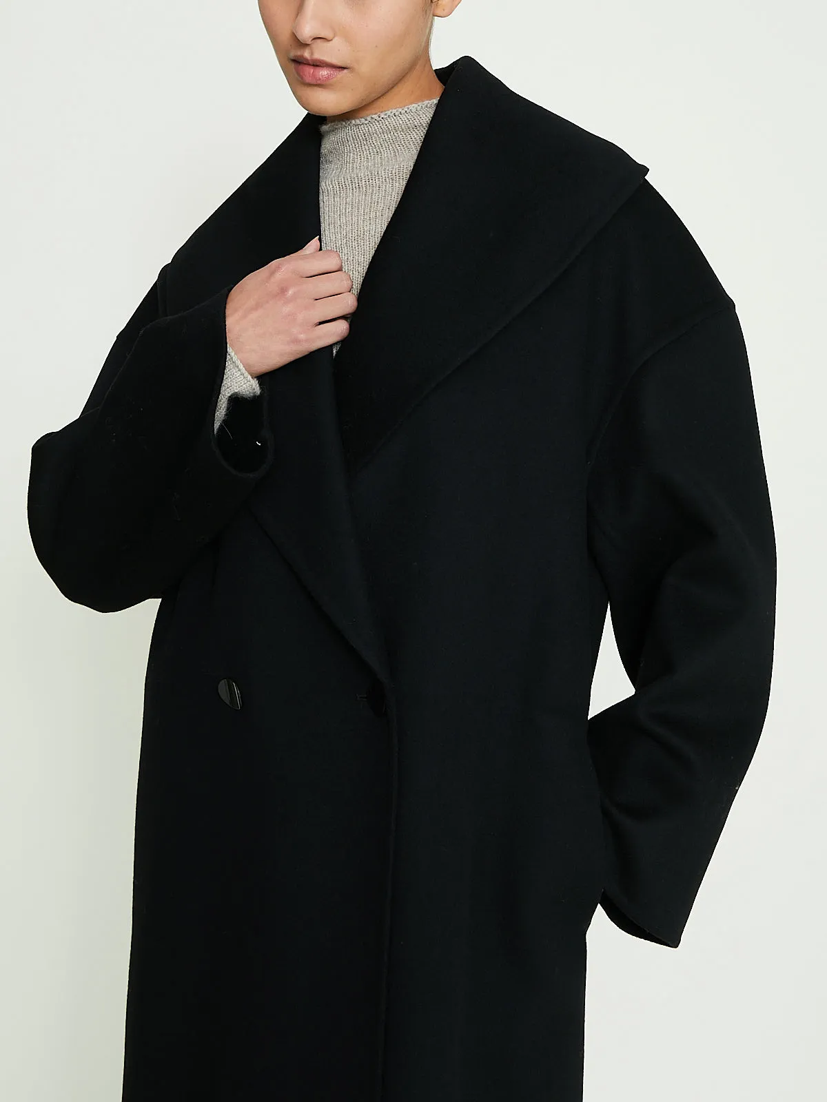 Carlson Shawl Collar Coat in Black