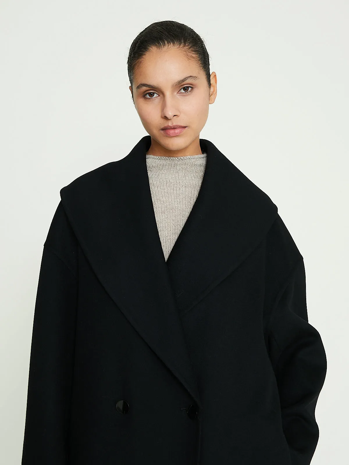 Carlson Shawl Collar Coat in Black