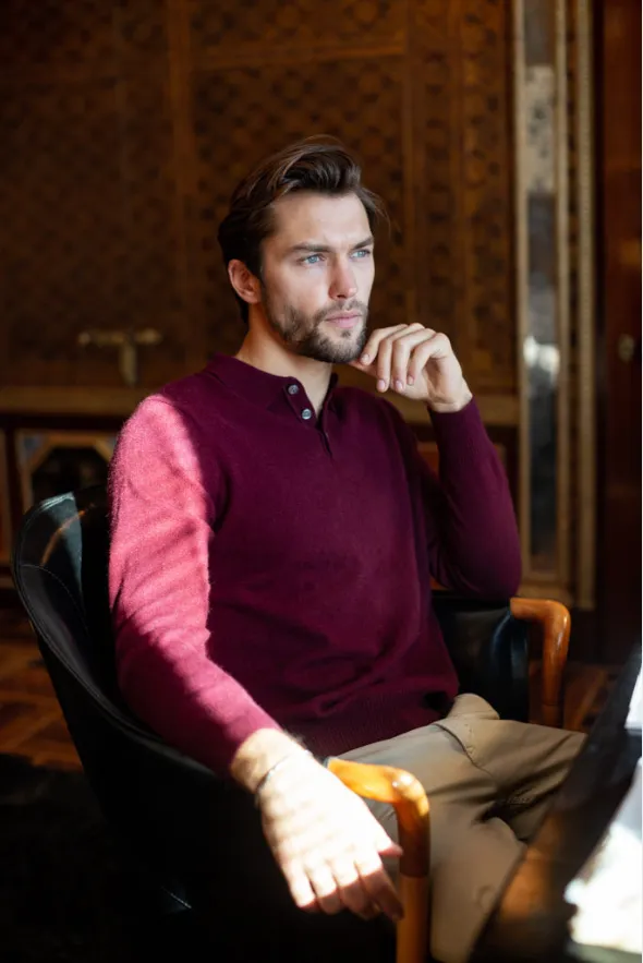 Cashmere Polo Sweater