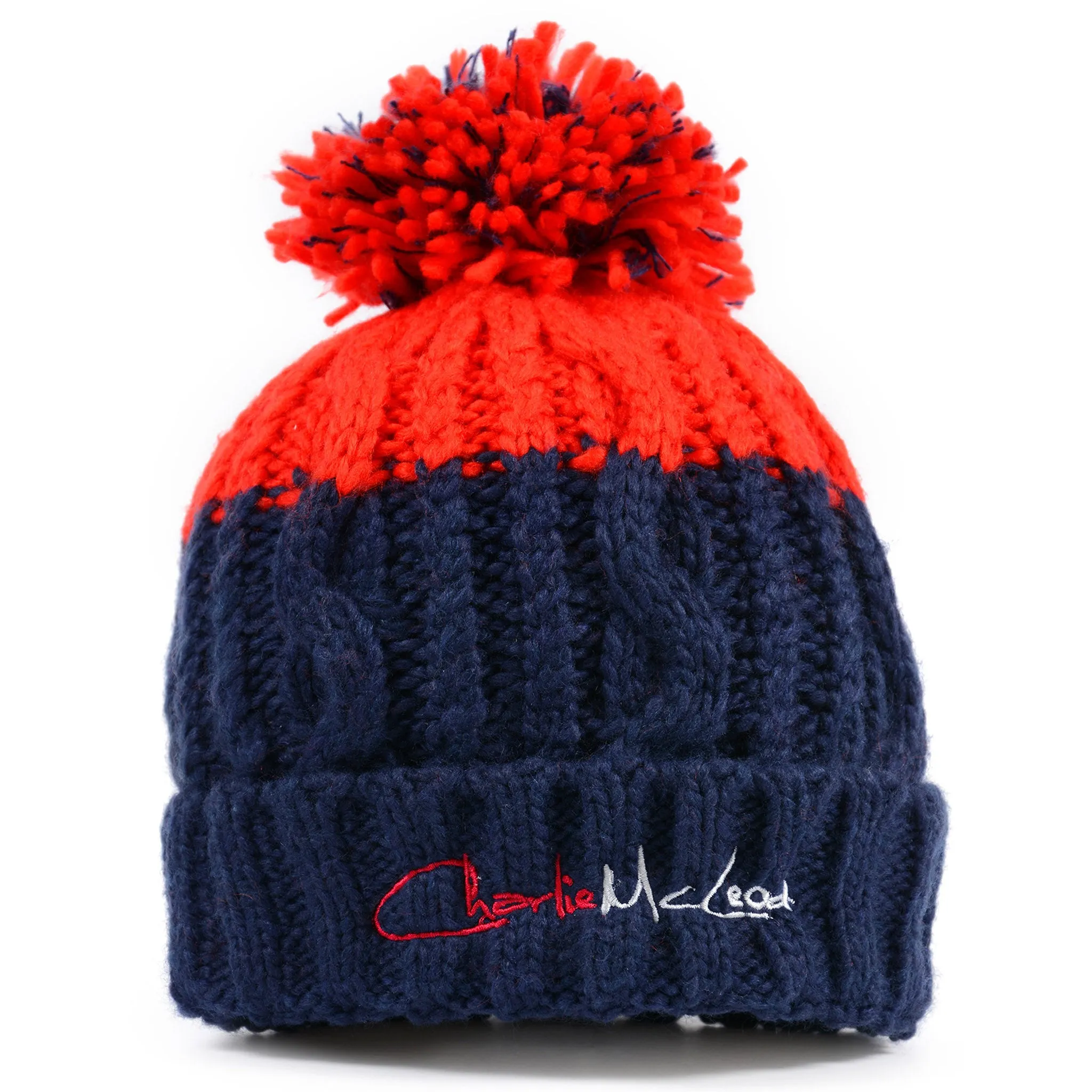 Charlie McLeod Knitted Beanie Bobble Hat